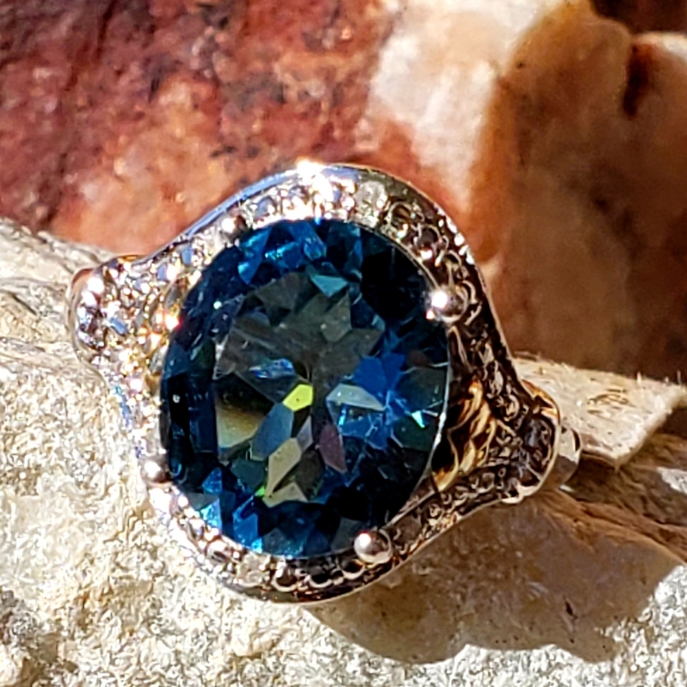 Genuine London Blue Topaz Ring, 7